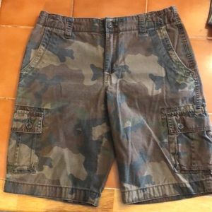 Boys Camo Cargo Shorts 12 Husky